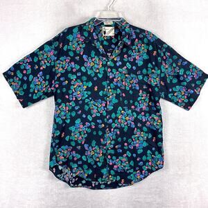 VTG Goouch Shirt Mens M Multicolor Abstract Rayon Blend Streetwear Art 80s 90s